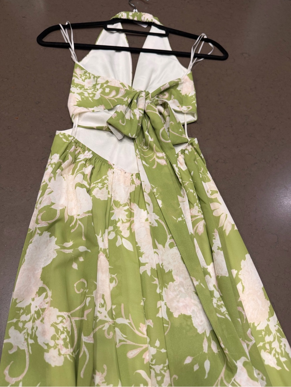 NWOT VICI Green Floral Halter Midi Knot Front Cutout Dress Sz: XS - Picture 6 of 9